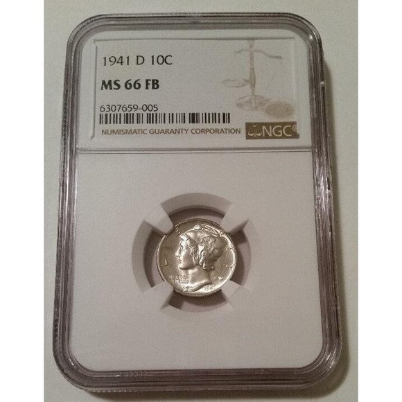 1941 D Mercury Dime MS66 FB NGC - Picture 1 of 4